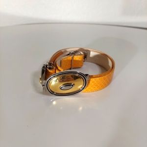 Vintage Genuine Snakeskin Yellow Gold Belt